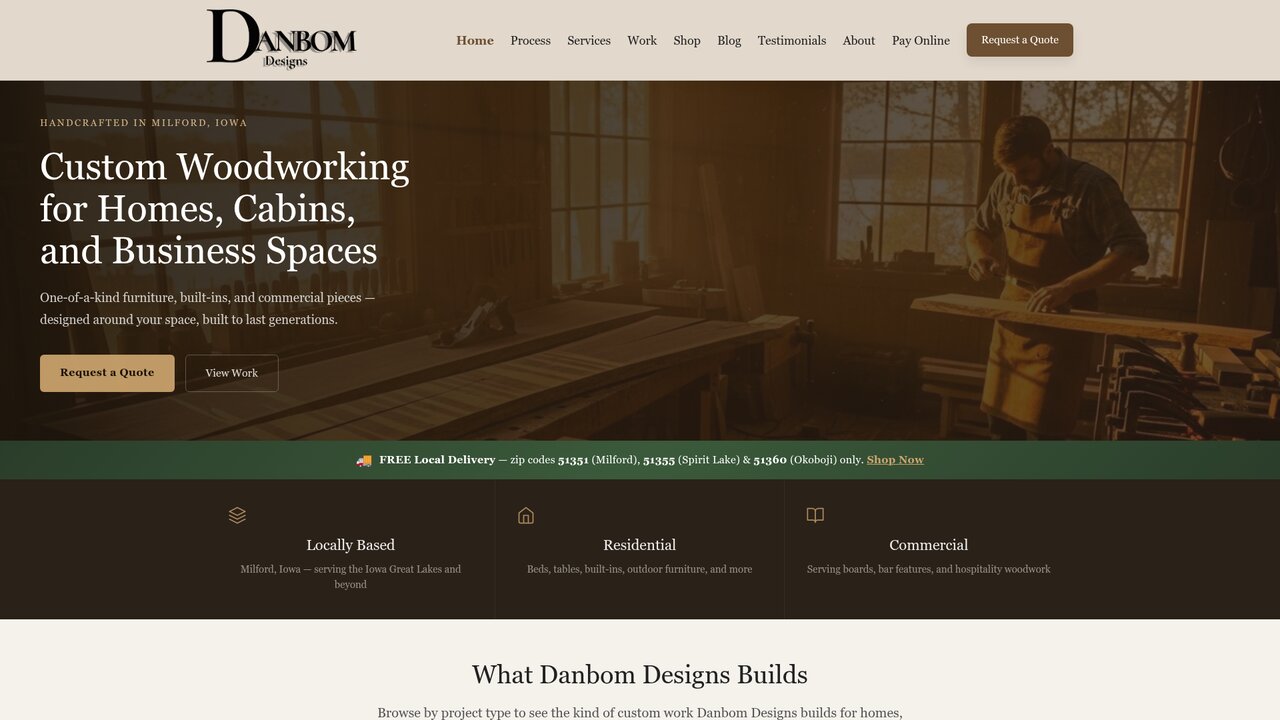 Danbom Designs website